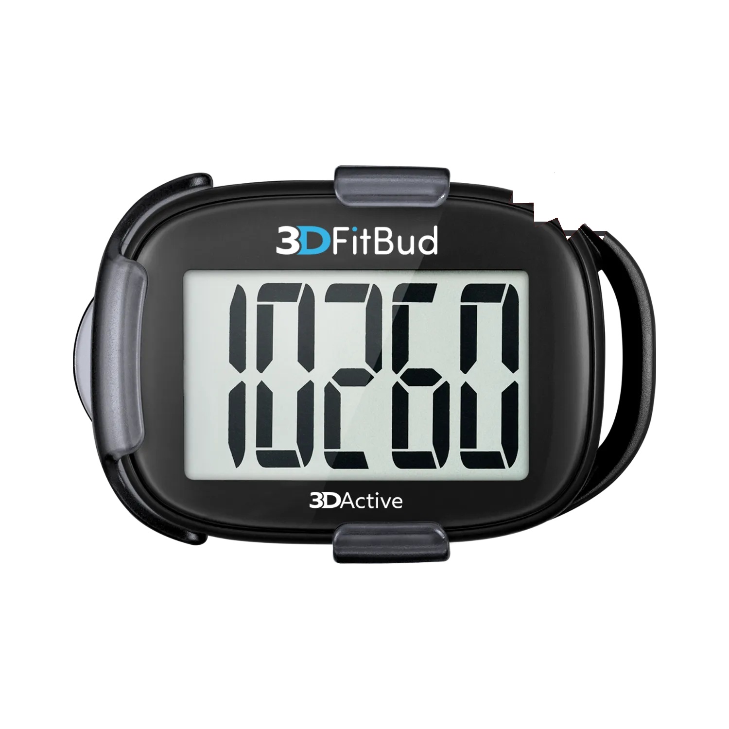 3DFitBud Simple Step Counter pedometer clipped and displaying step count