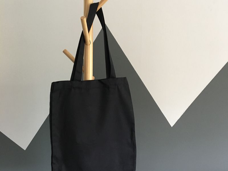 black canvas tote bag product photo