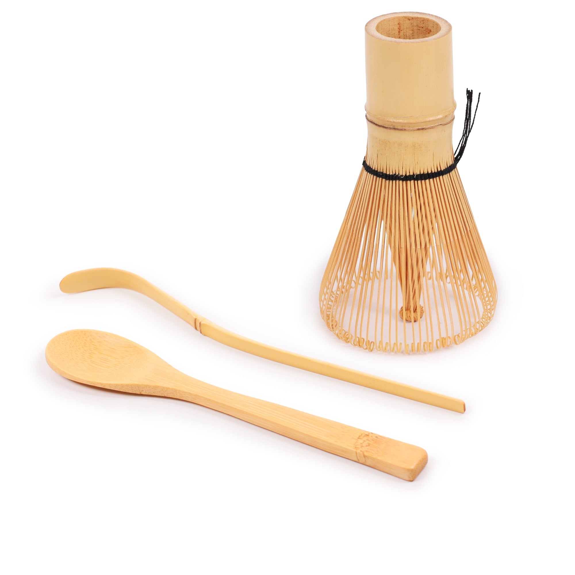 BambooMN bamboo matcha whisk chasen, scoop chashaku, and spoon set product photo