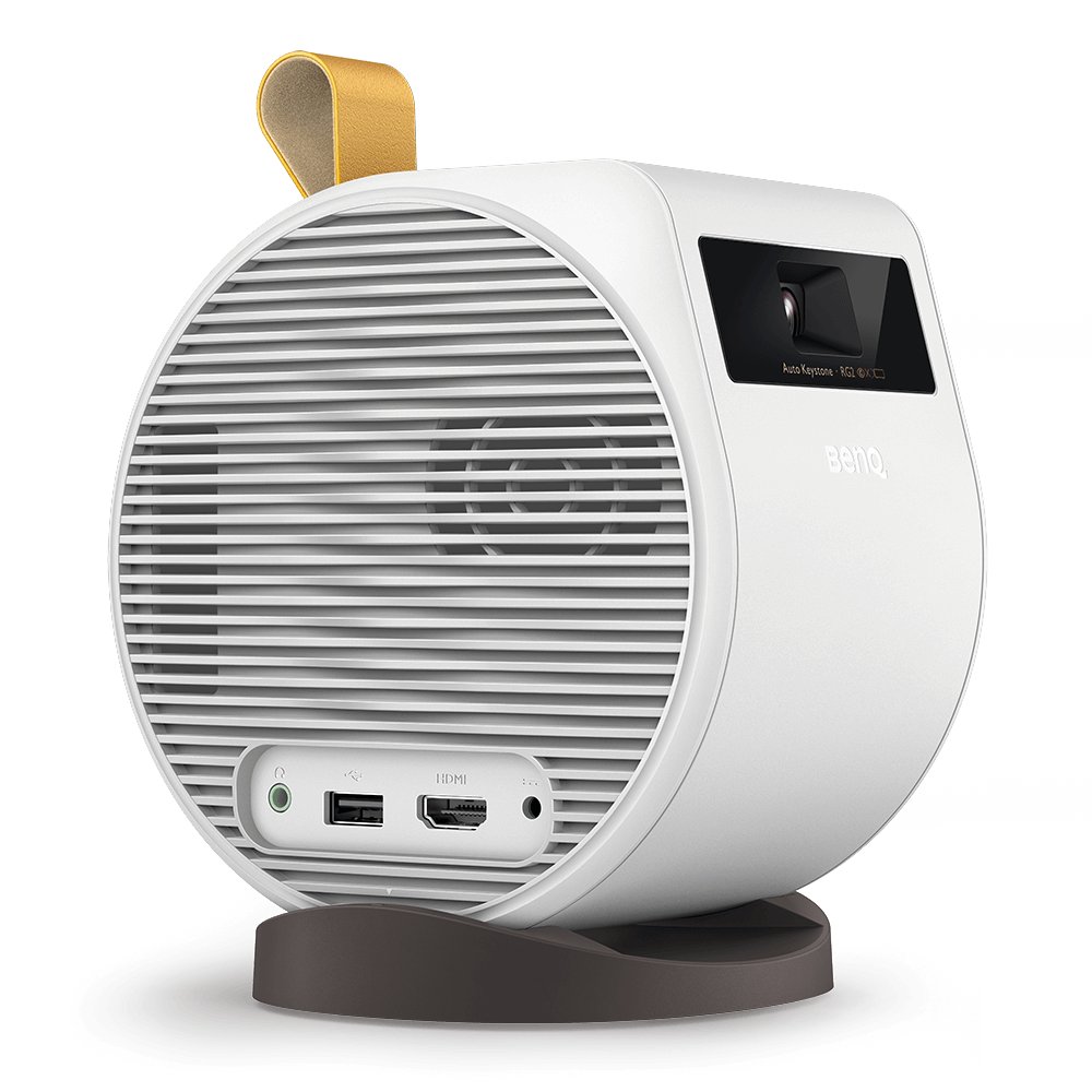 BenQ GV11 round portable ceiling projector with carrying strap product photo