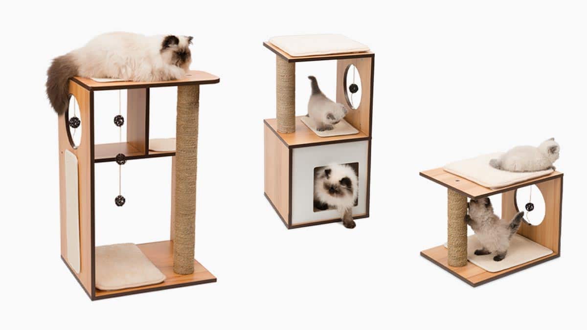 Catit Vesper V-Box modern wooden cat furniture in three configurations product photo