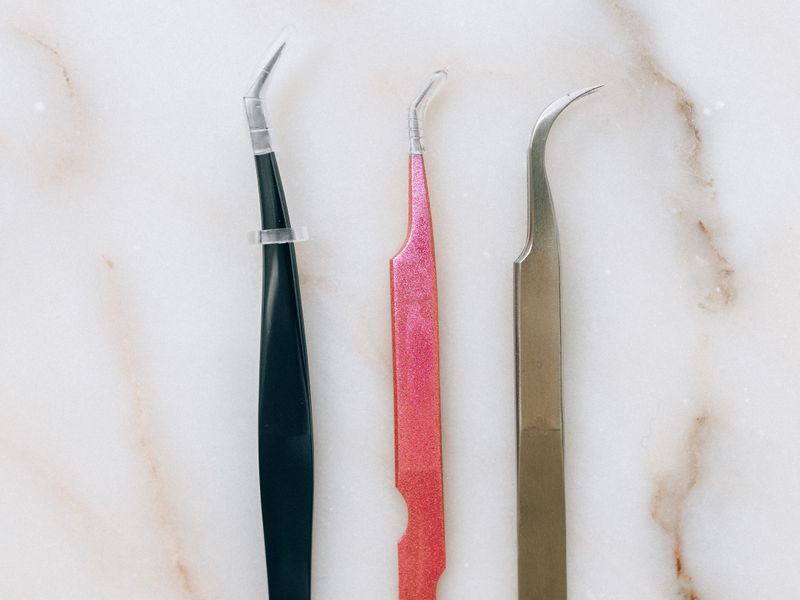 three colorful precision craft tweezer tools product photo