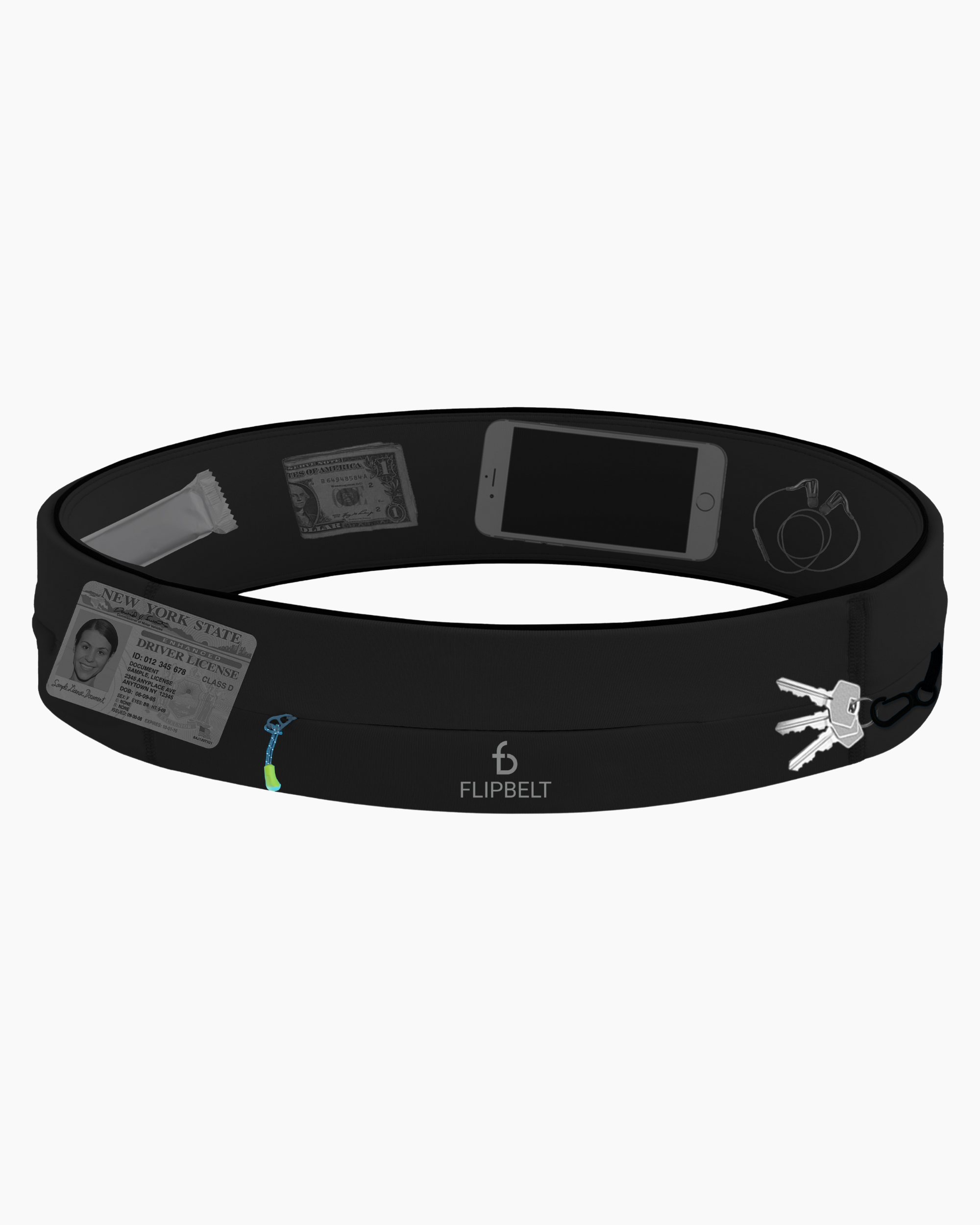 FlipBelt Zipper running belt in black