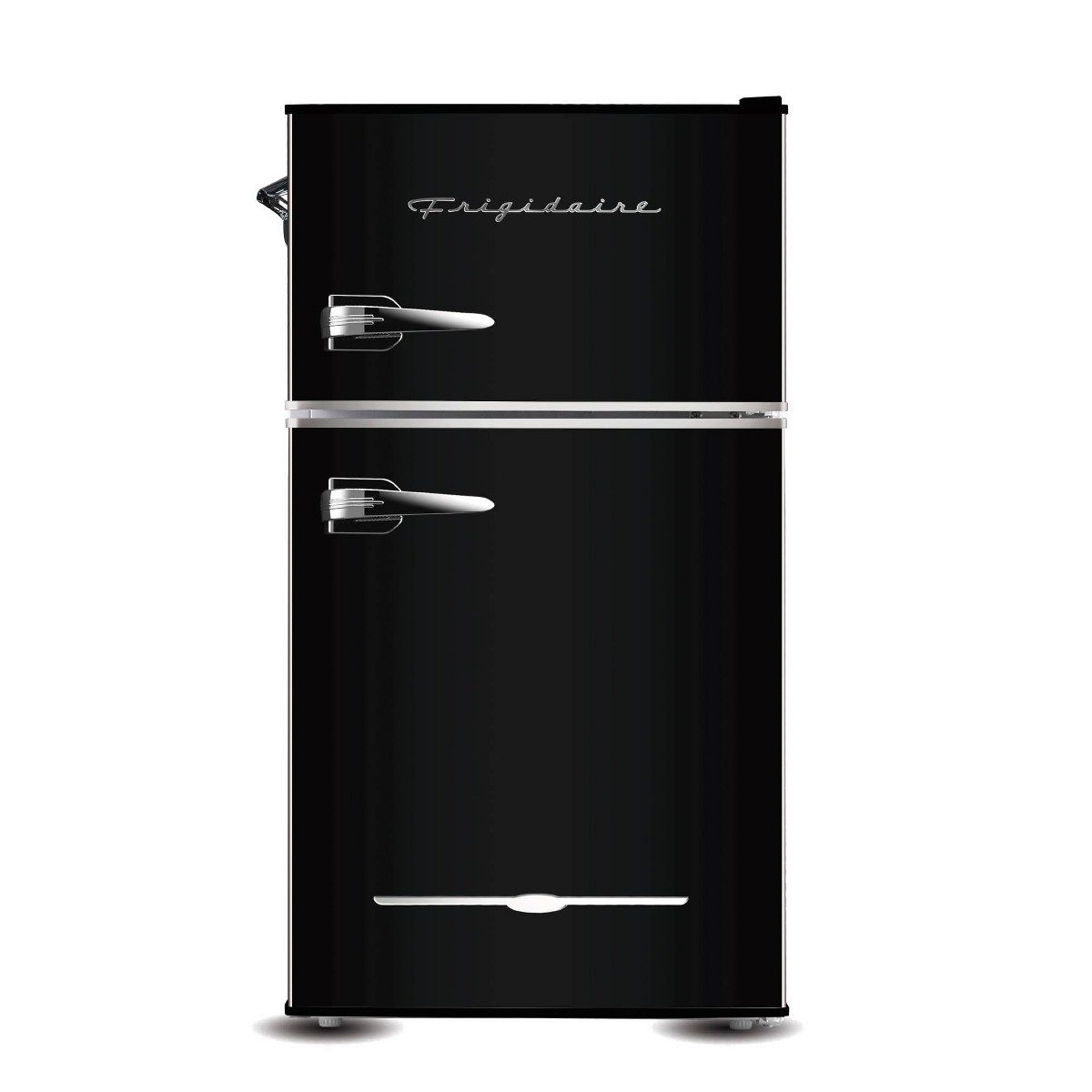 Frigidaire retro mini fridge with freezer and bottle opener