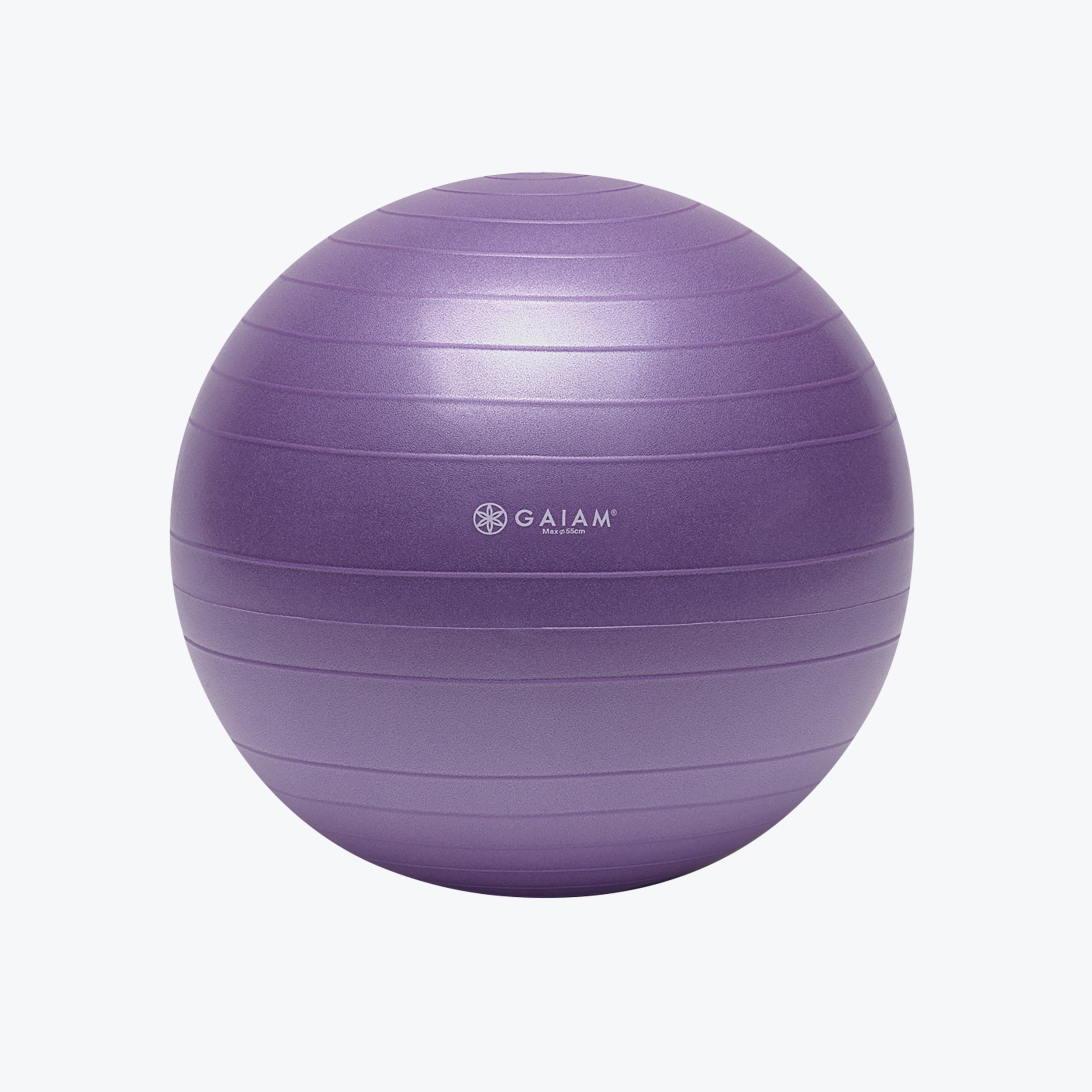 Gaiam Total Body Balance Ball, purple stability ball with Gaiam branding