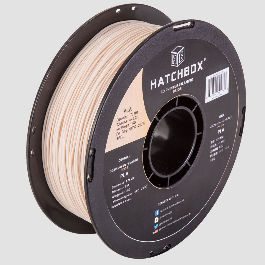 spool of Hatchbox PLA filament product photo