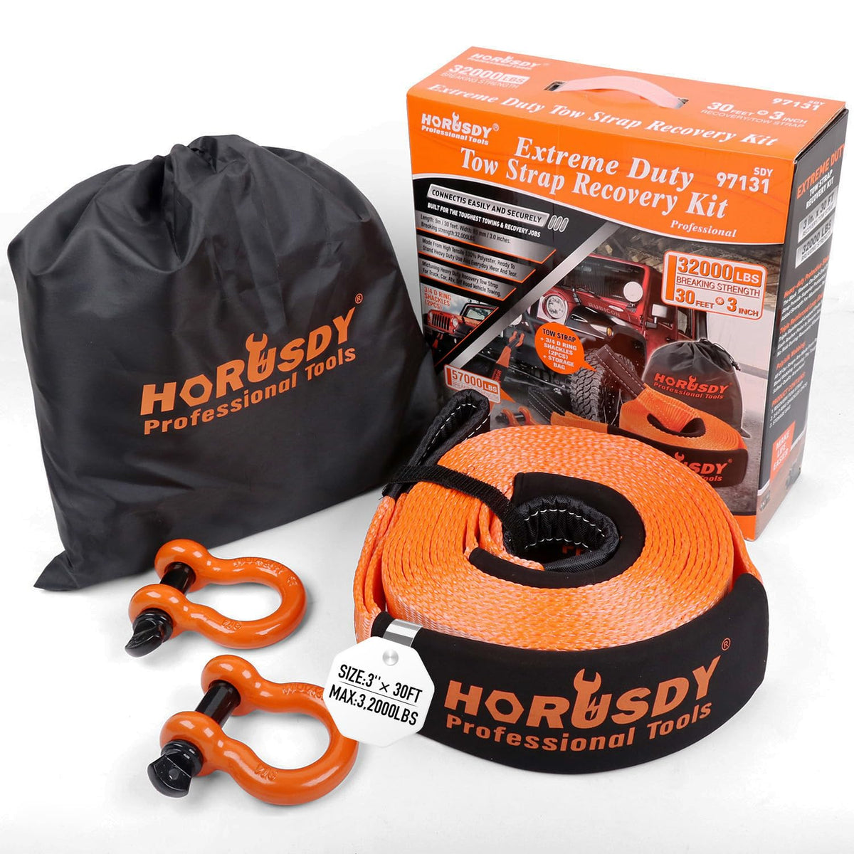 HORUSDY heavy duty tow strap recovery kit product photo