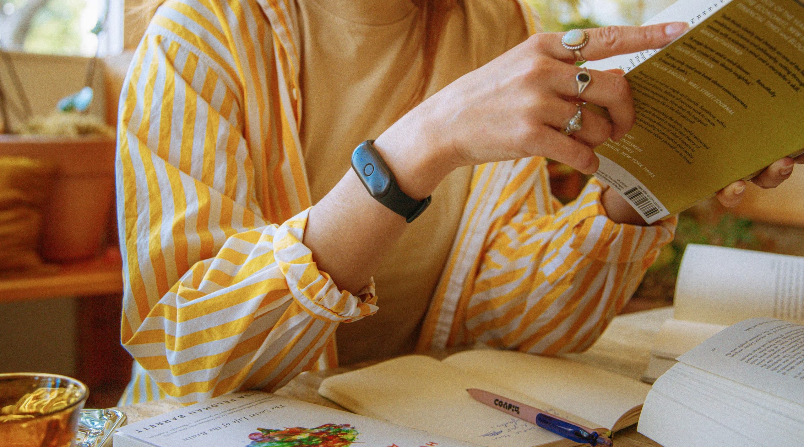 Bee AI wearable bracelet recorder worn on wrist