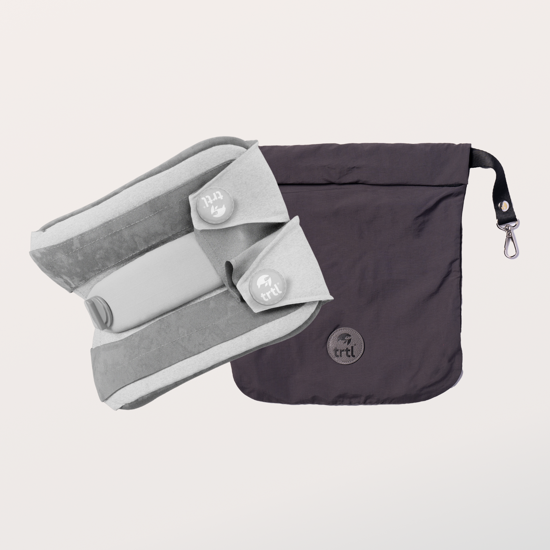 Trtl Pillow Plus adjustable travel neck pillow with carry pouch