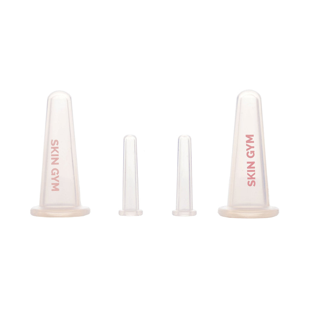 Skin Gym glass facial cupping set with two cup sizes