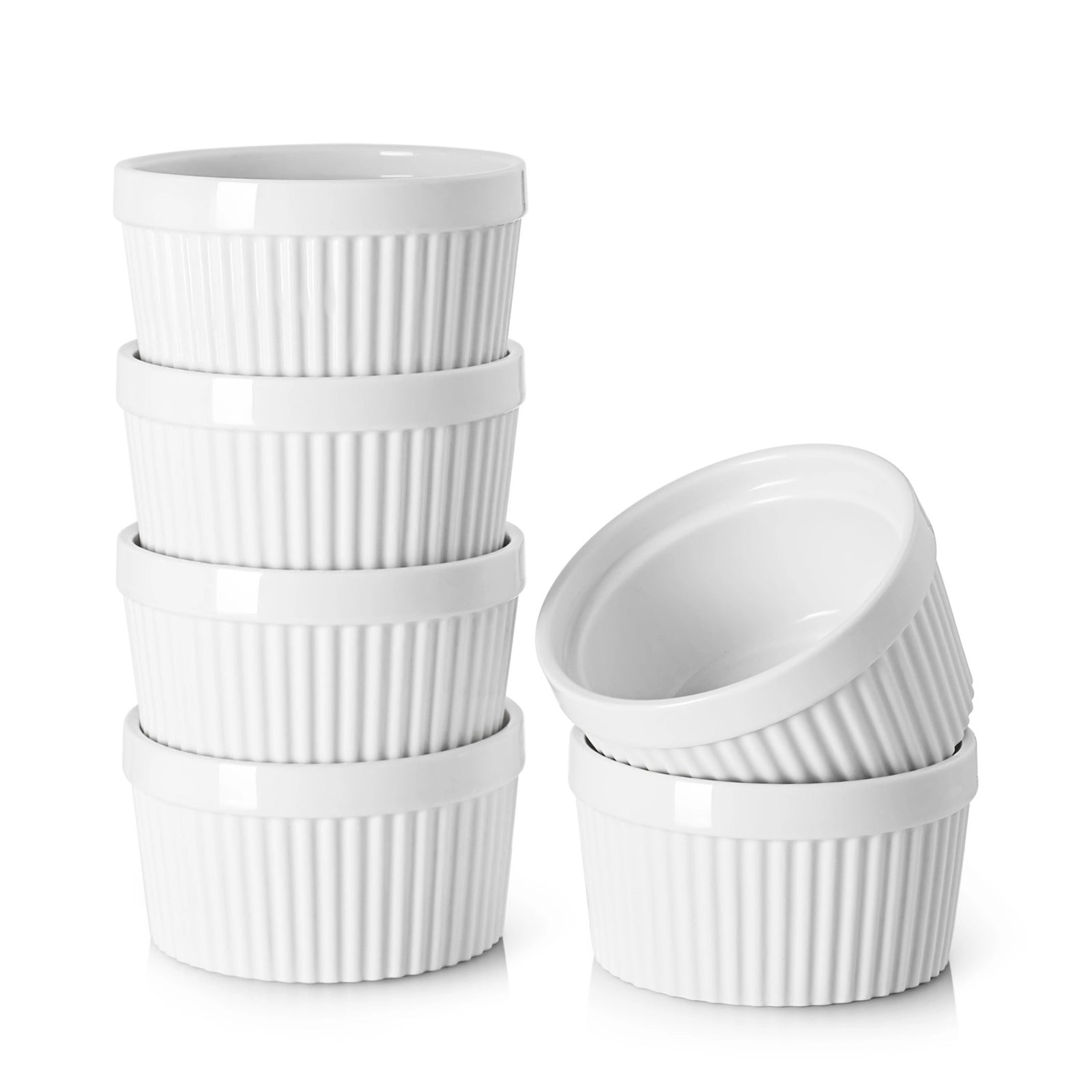 DOWAN white ceramic ramekins set of 6
