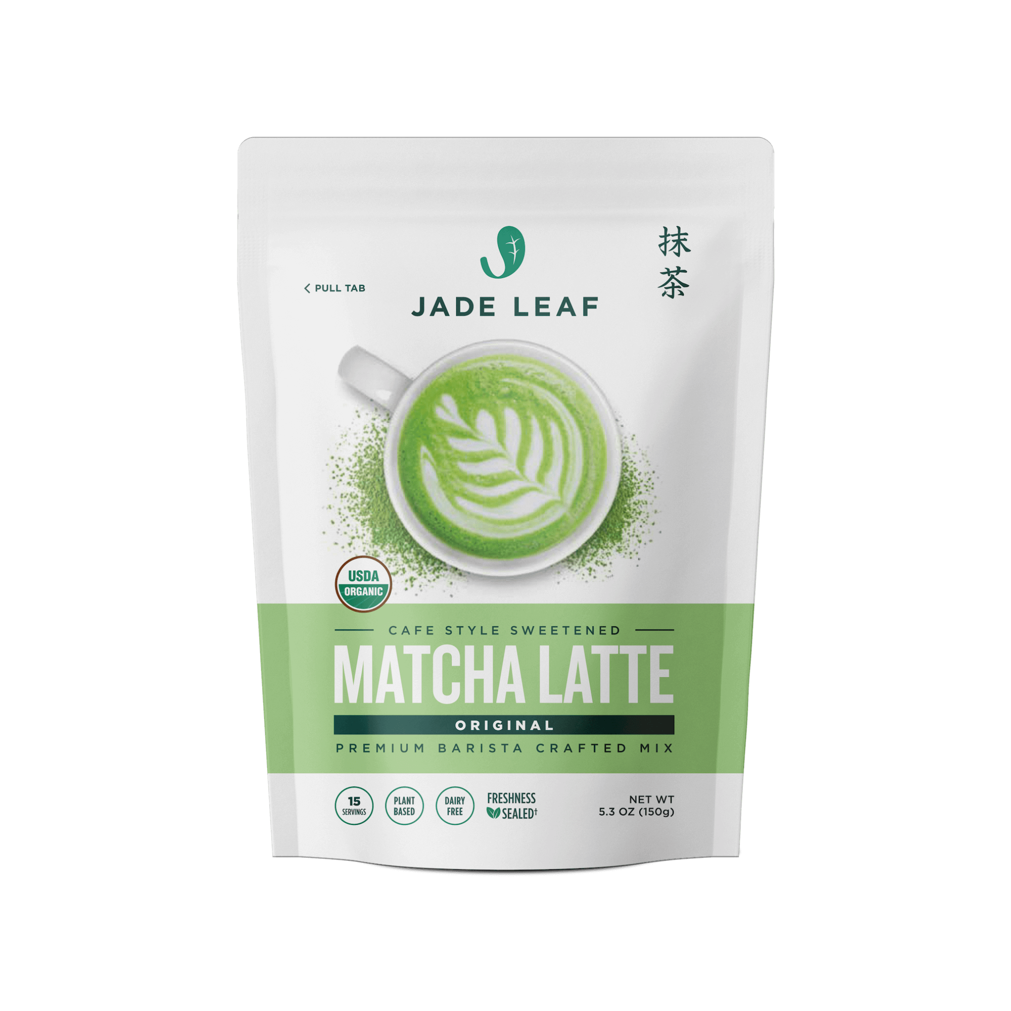 Jade Leaf Cafe Style Sweetened Matcha Latte Mix bag product photo