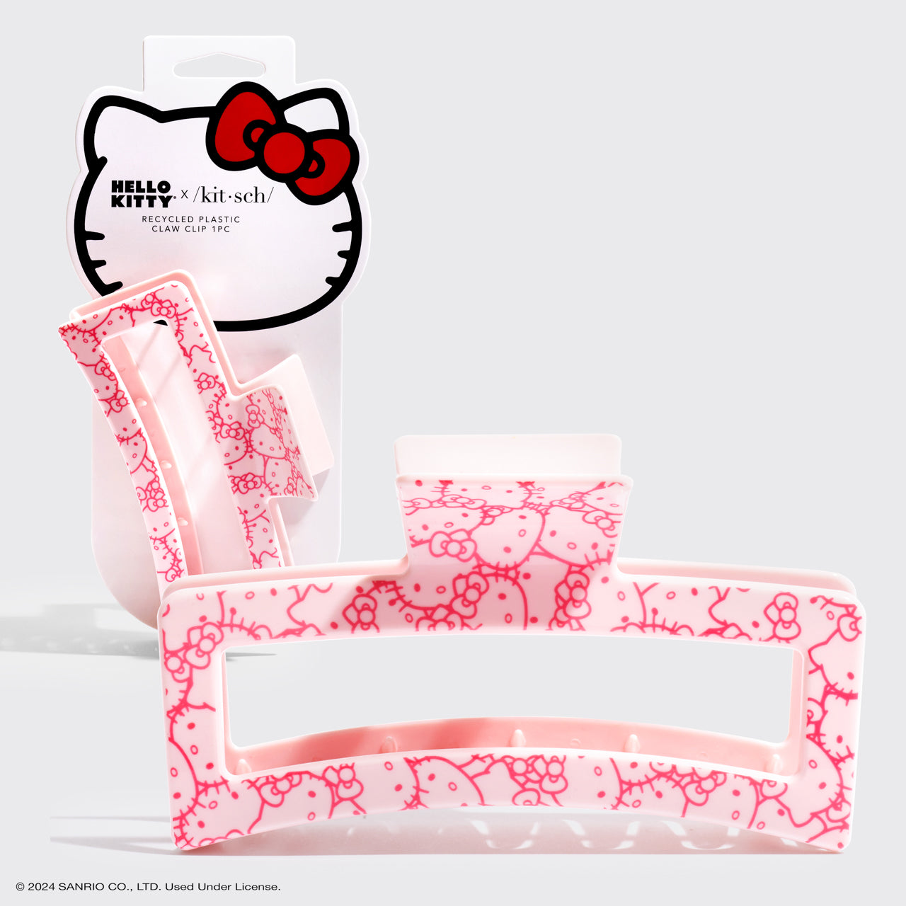 Kitsch Hello Kitty jumbo claw clip in pink kitty faces print