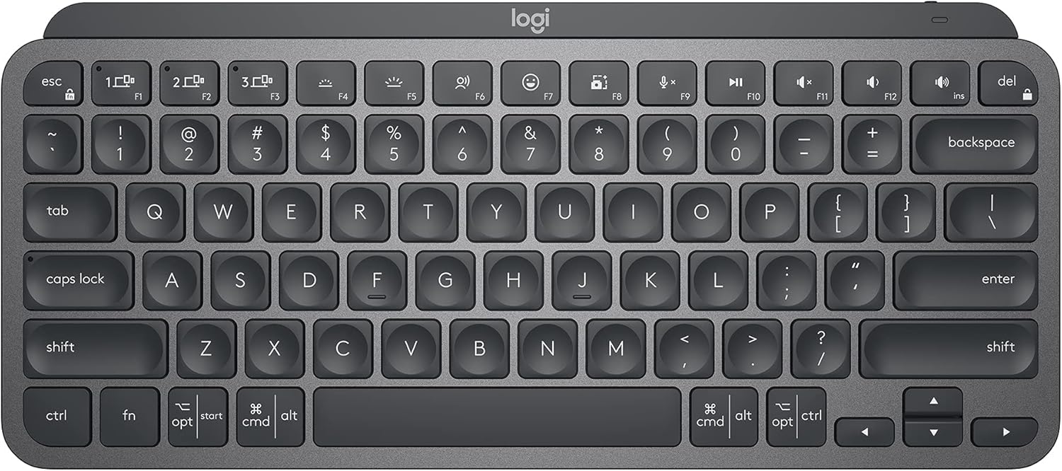 Logitech MX Keys Mini minimalist wireless keyboard in graphite