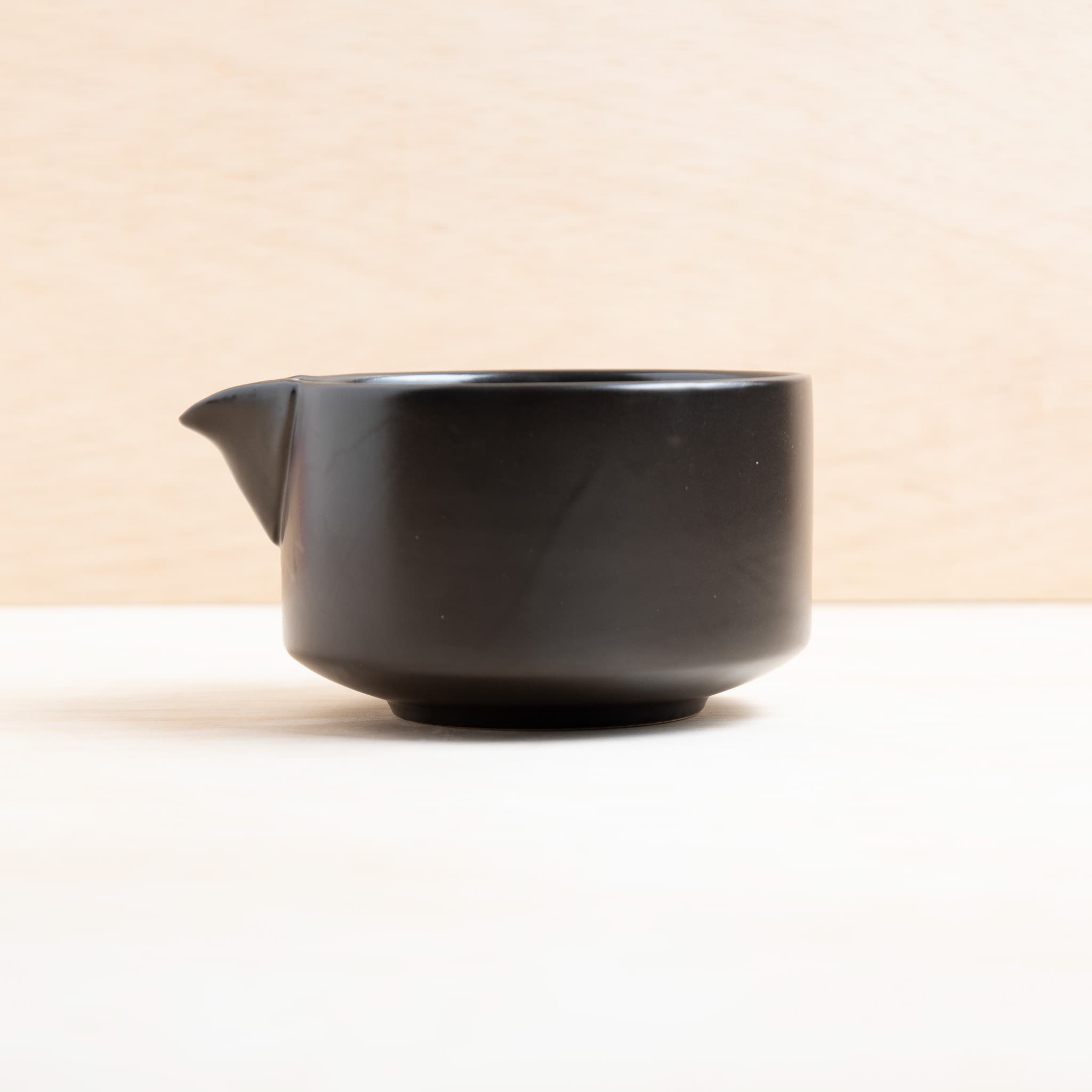 Naoki Matcha black ceramic chawan tea bowl with pour spout product photo