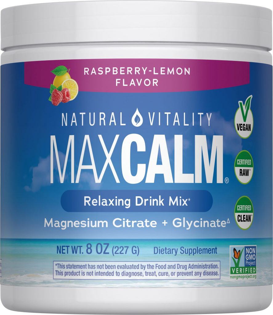 Natural Vitality Calm magnesium supplement raspberry lemon product photo
