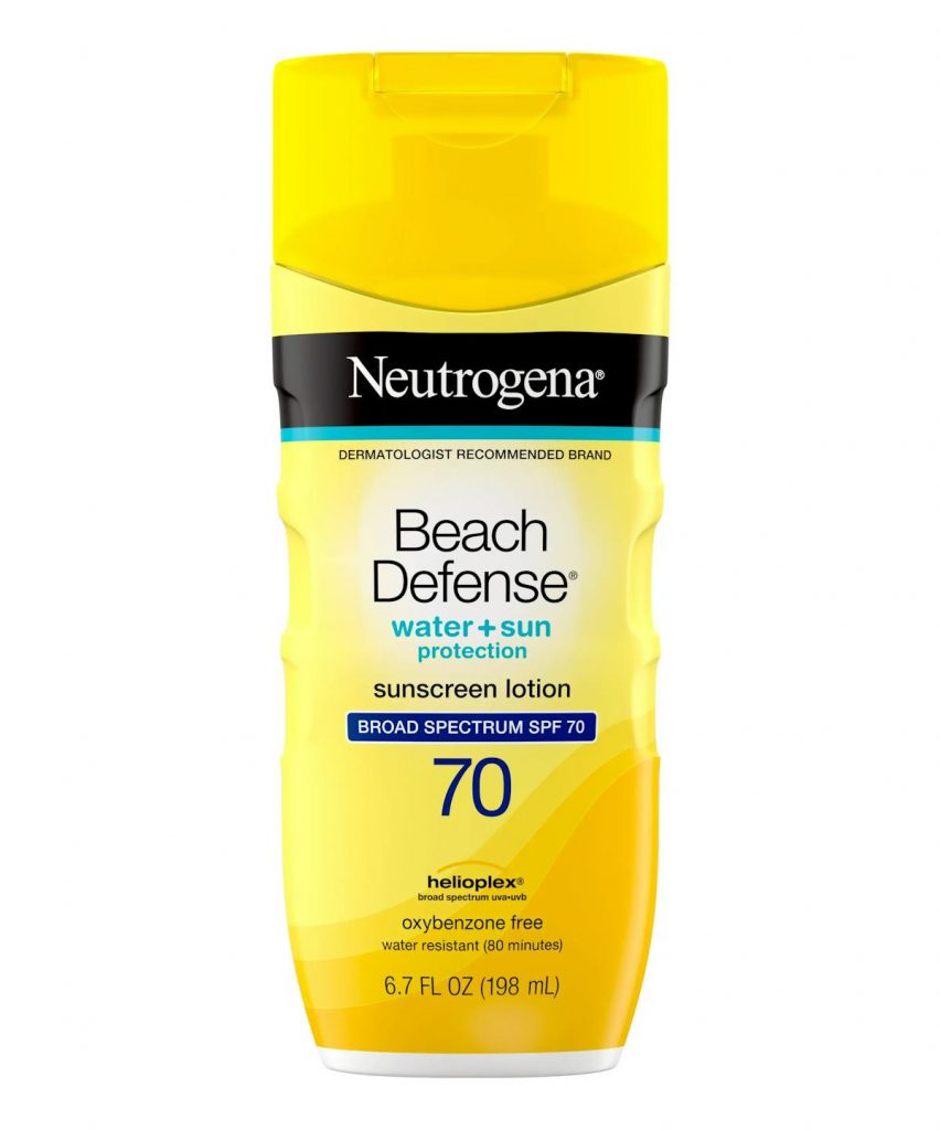 Neutrogena Beach Defense SPF 70 sunscreen lotion product photo