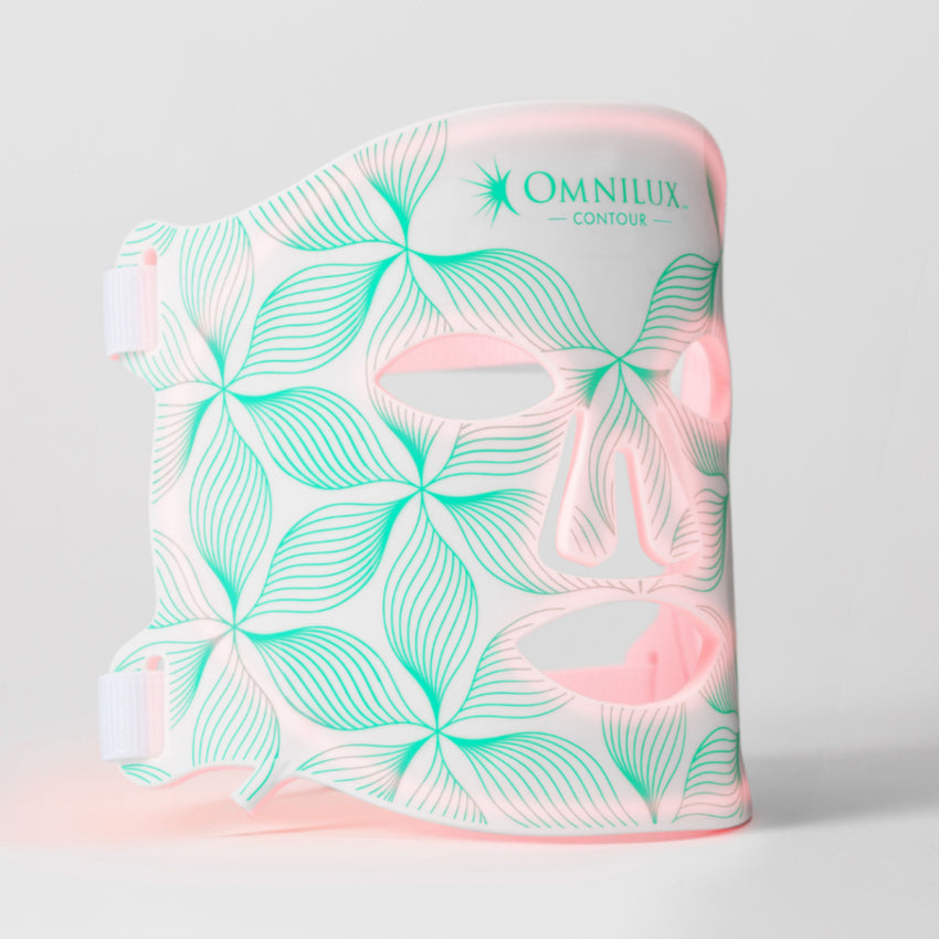 Omnilux Contour Face LED mask with distinctive floral pattern design