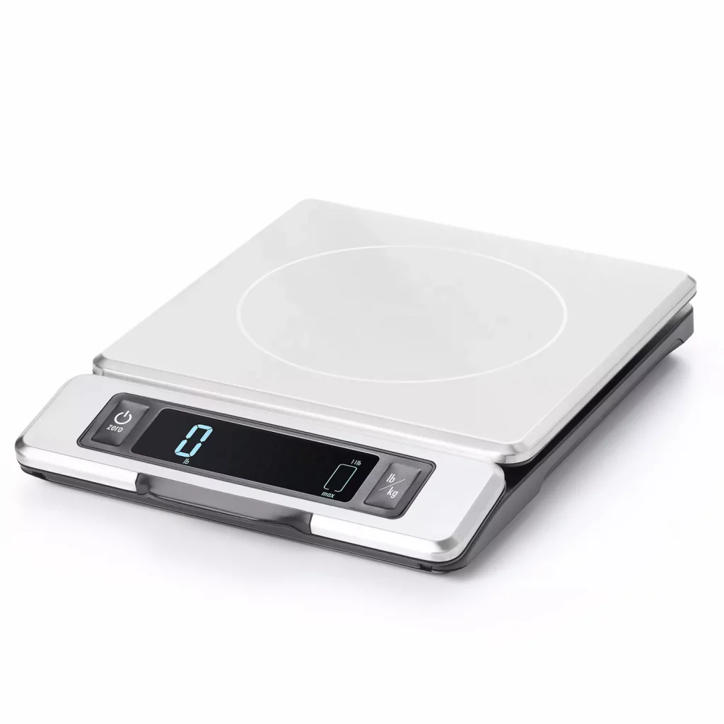 OXO Good Grips 11-Pound Kitchen Scale with pull-out display product photo
