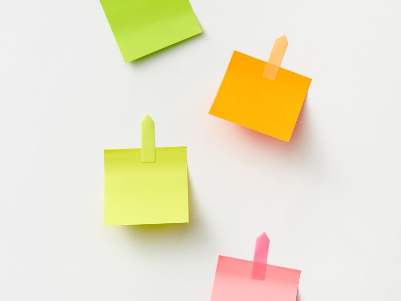colorful pastel sticky notes product photo