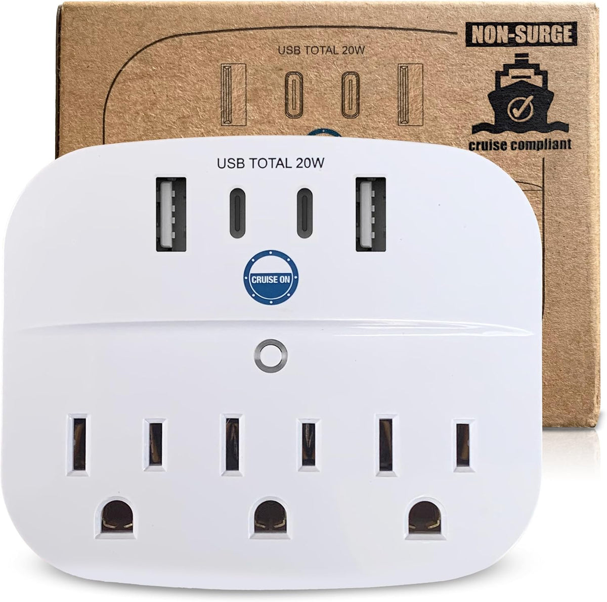 Cruise approved non-surge protector power strip with USB ports