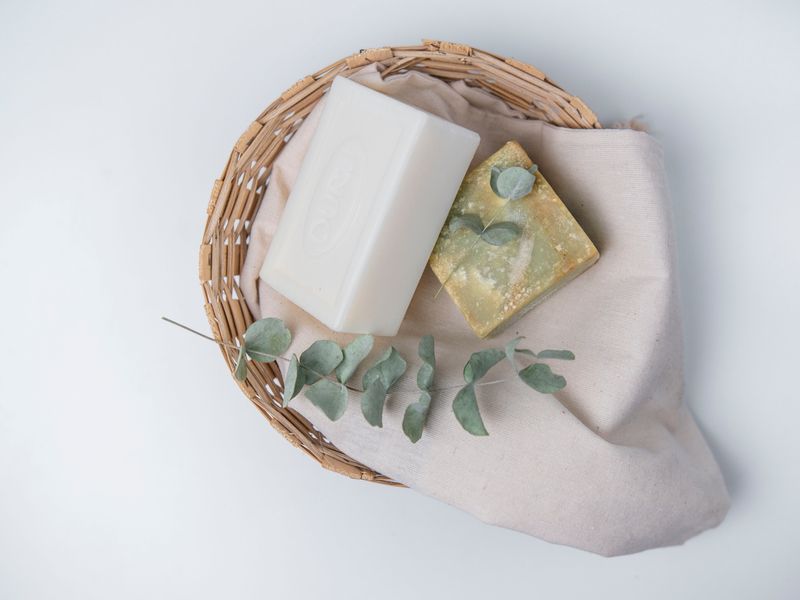 natural soap and self care basket product photo