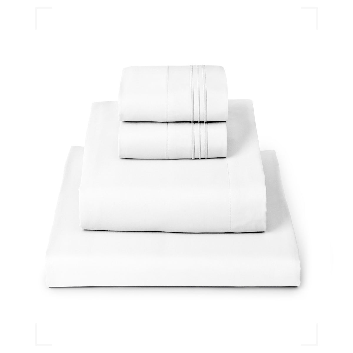 Mellanni Twin XL sheet set folded and stacked