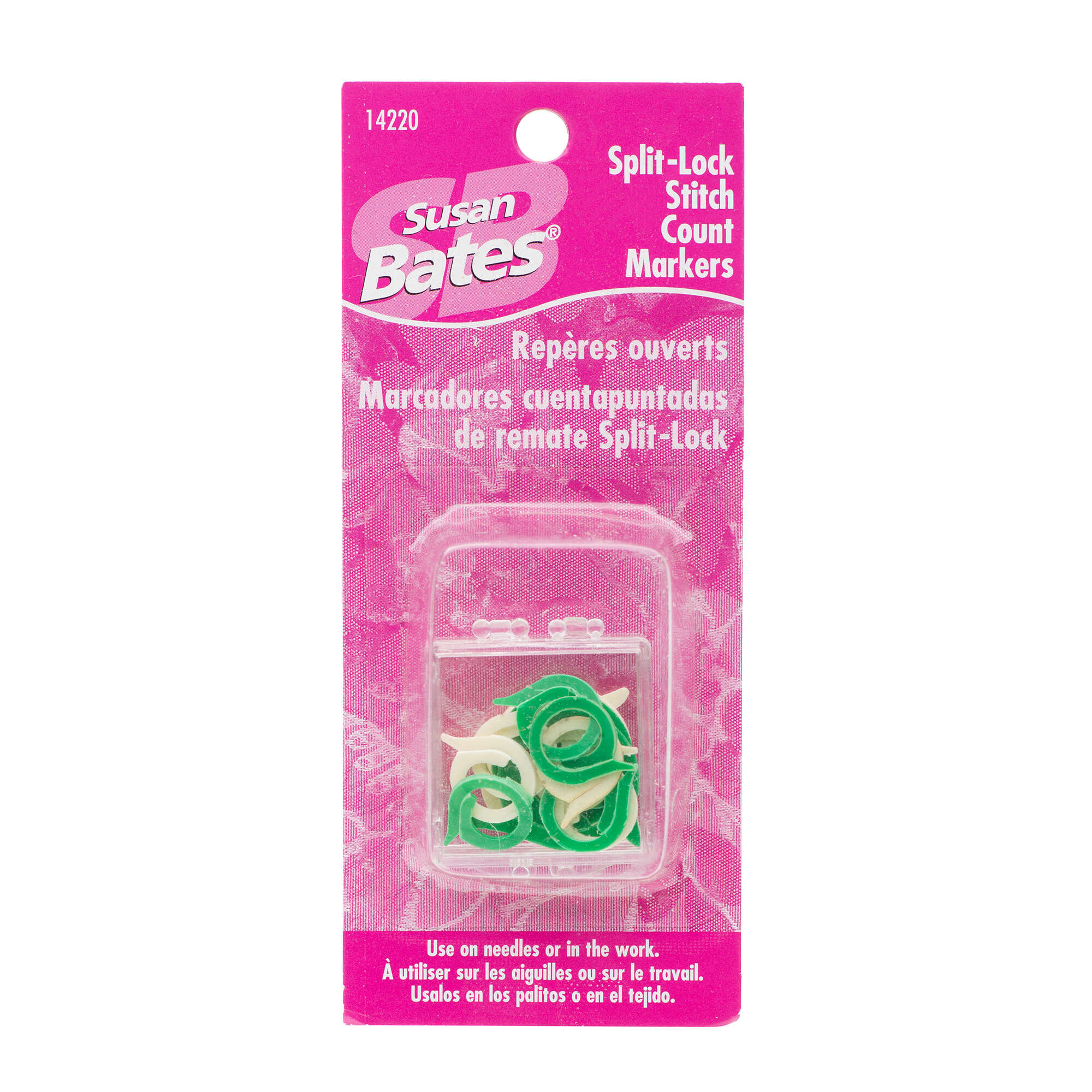 Susan Bates split-lock stitch count markers package product photo