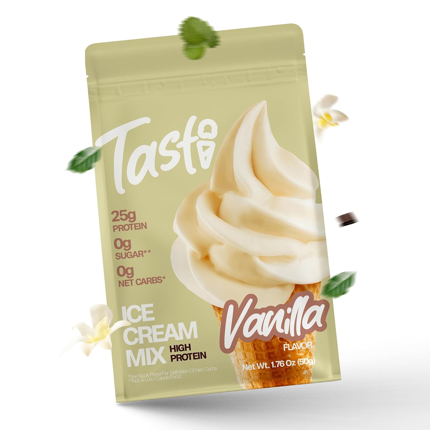 TASTI high-protein vanilla ice cream mix bag