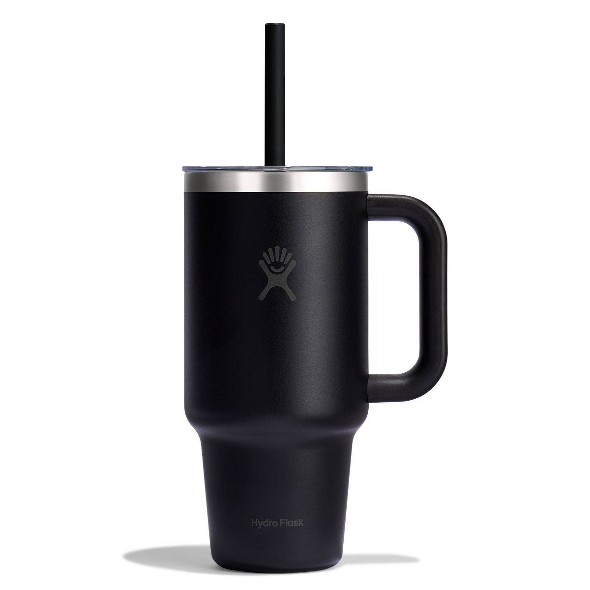 Hydro Flask insulated travel tumbler with handle and straw