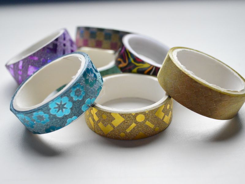 colorful decorative washi tape rolls product photo