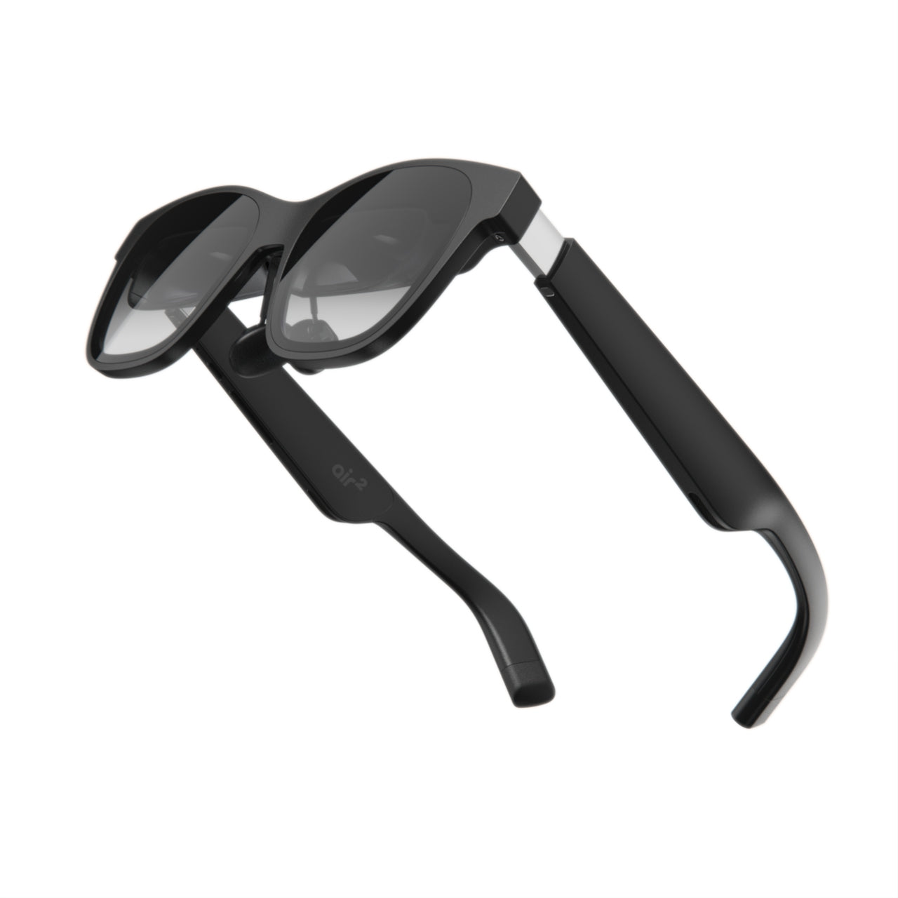 black XREAL AR glasses folded product photo