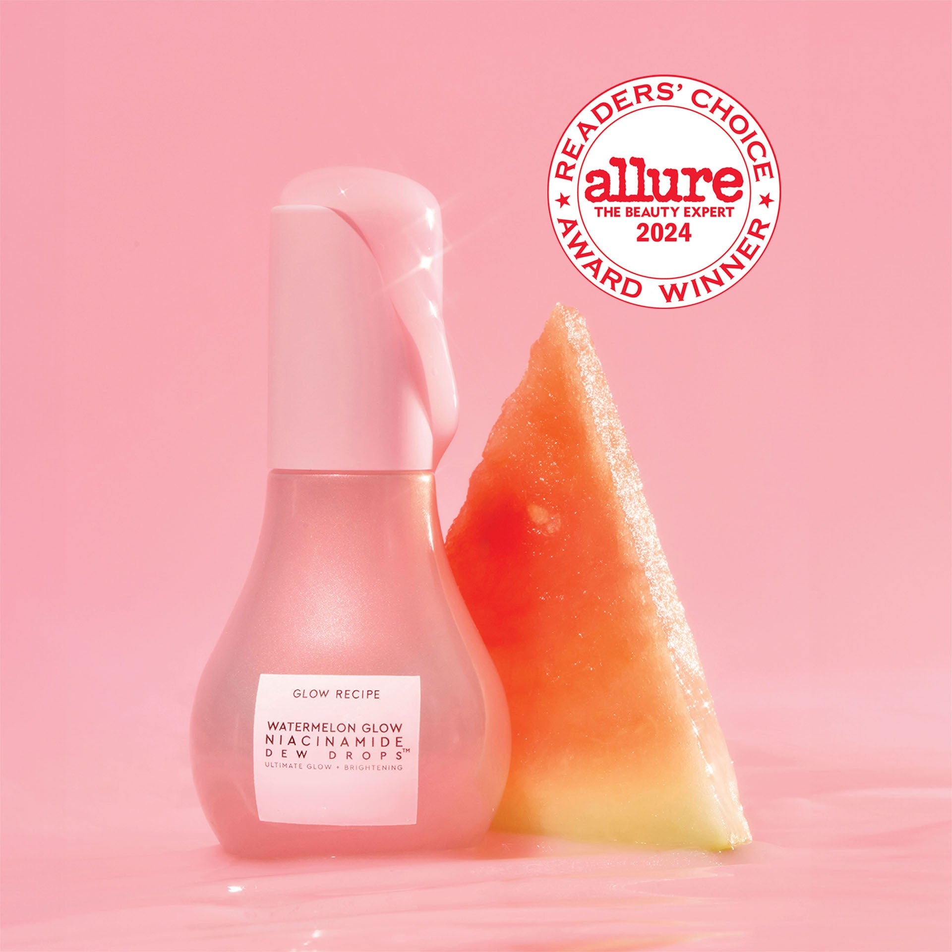Glow Recipe Watermelon Glow Niacinamide Dew Drops serum bottle product photo