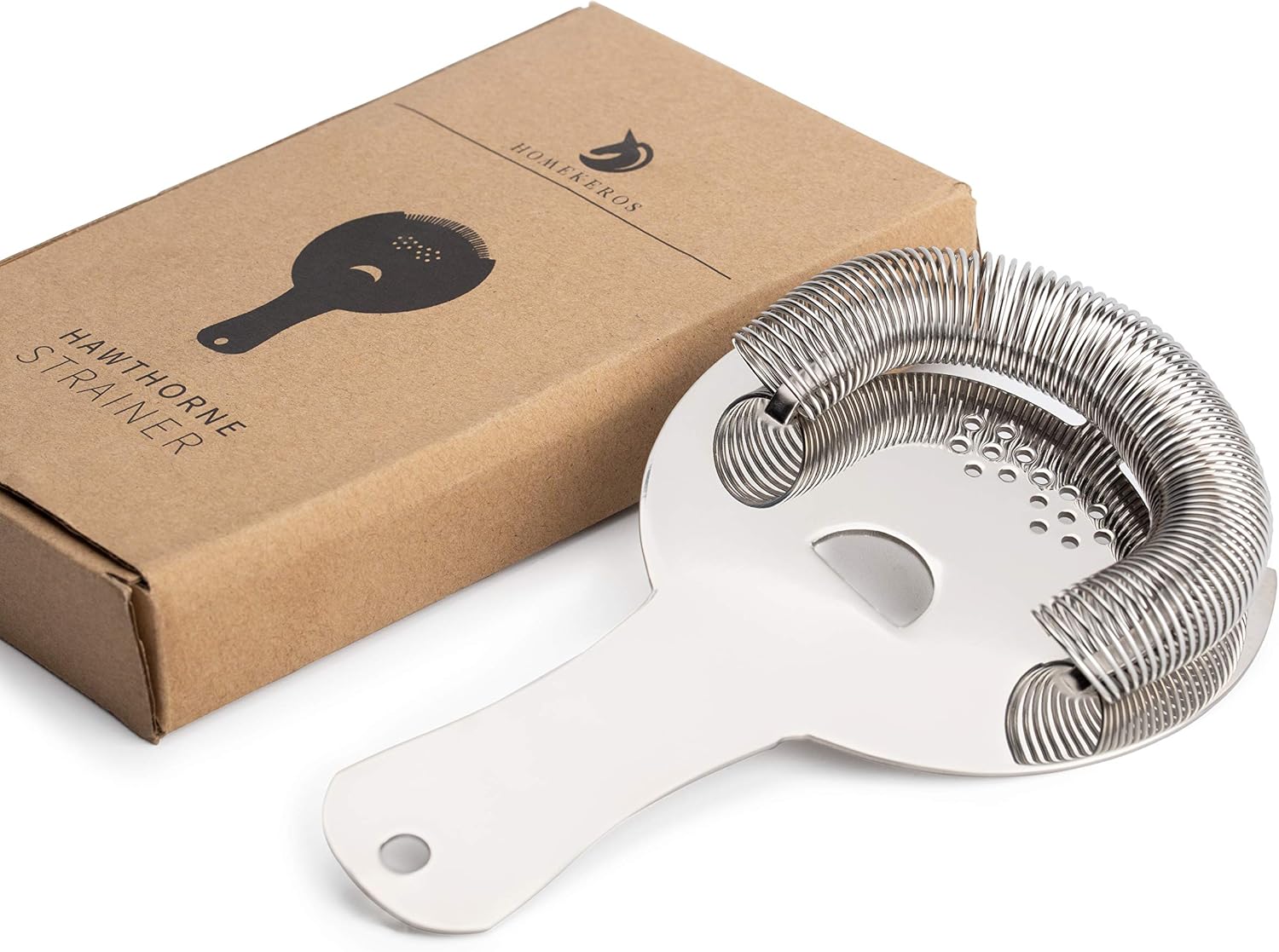 HOMEKEROS stainless steel Hawthorne cocktail strainer product photo