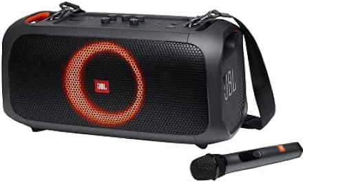 JBL PartyBox On-The-Go portable Bluetooth party speaker with wireless microphone product photo