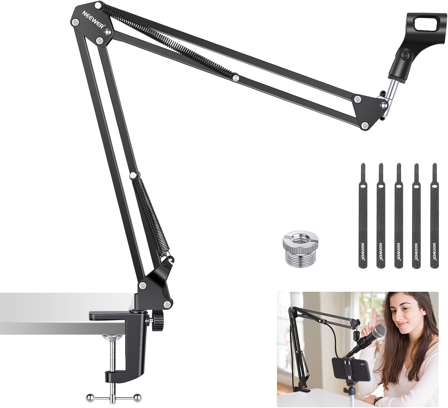 NEEWER suspension boom scissor microphone arm stand product photo