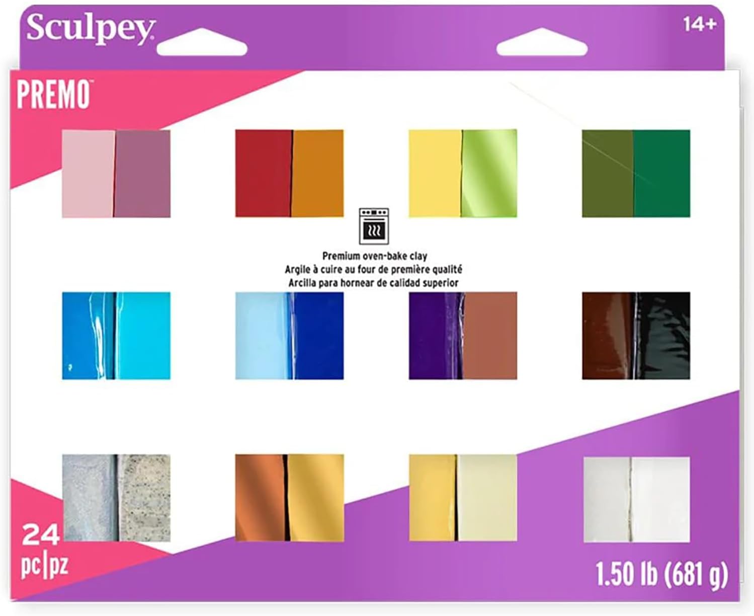 Sculpey Premo 24 color polymer clay sampler pack product photo