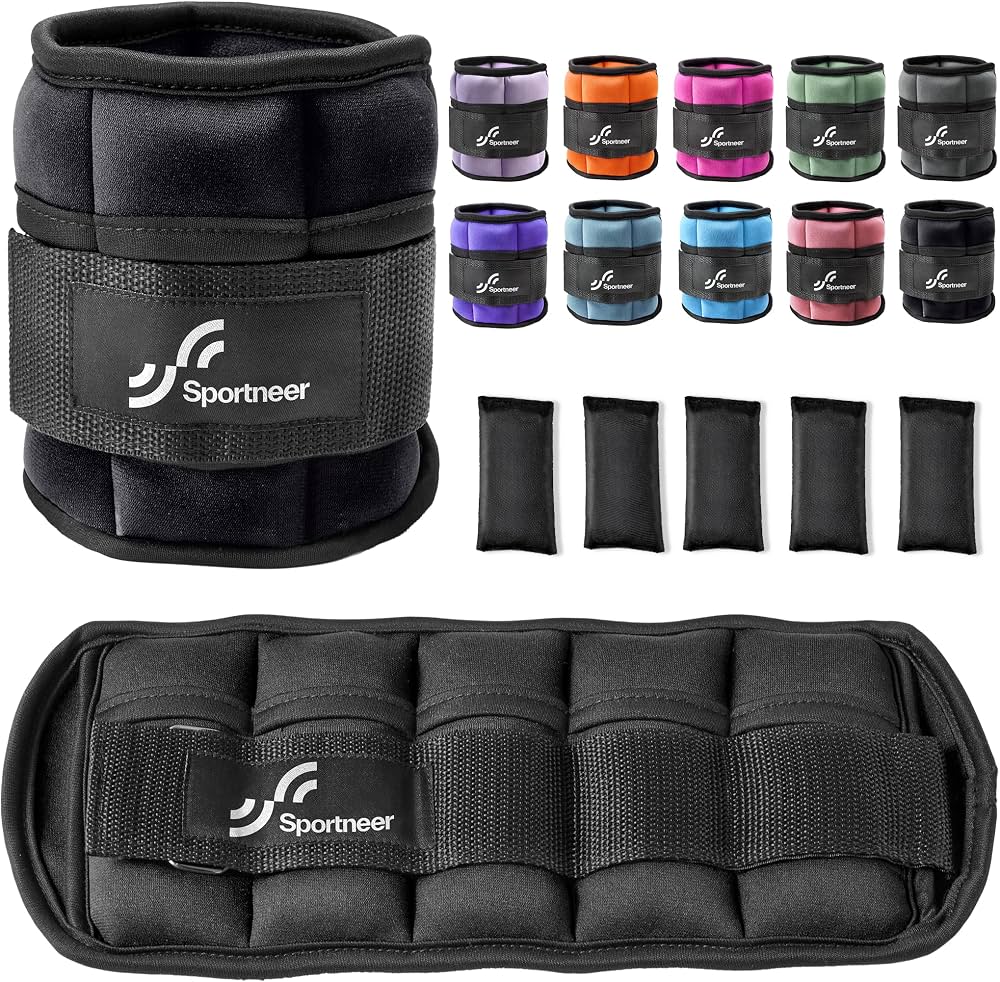Sportneer adjustable ankle weights in multiple colors with removable weight pouches