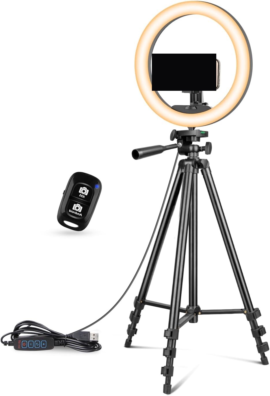 UBeesize ring light with extendable tripod stand and phone holder product photo