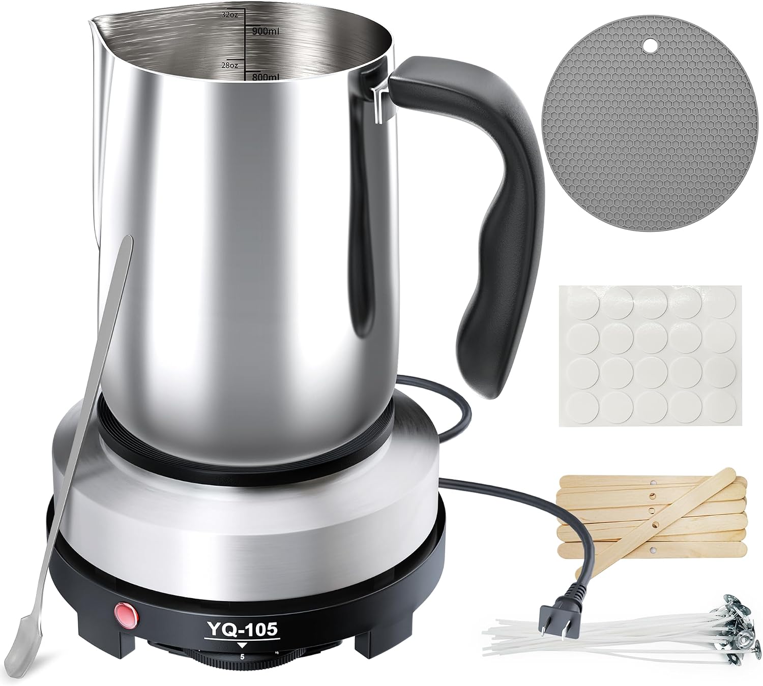 Complete beginner candle making kit with hot plate and supplies