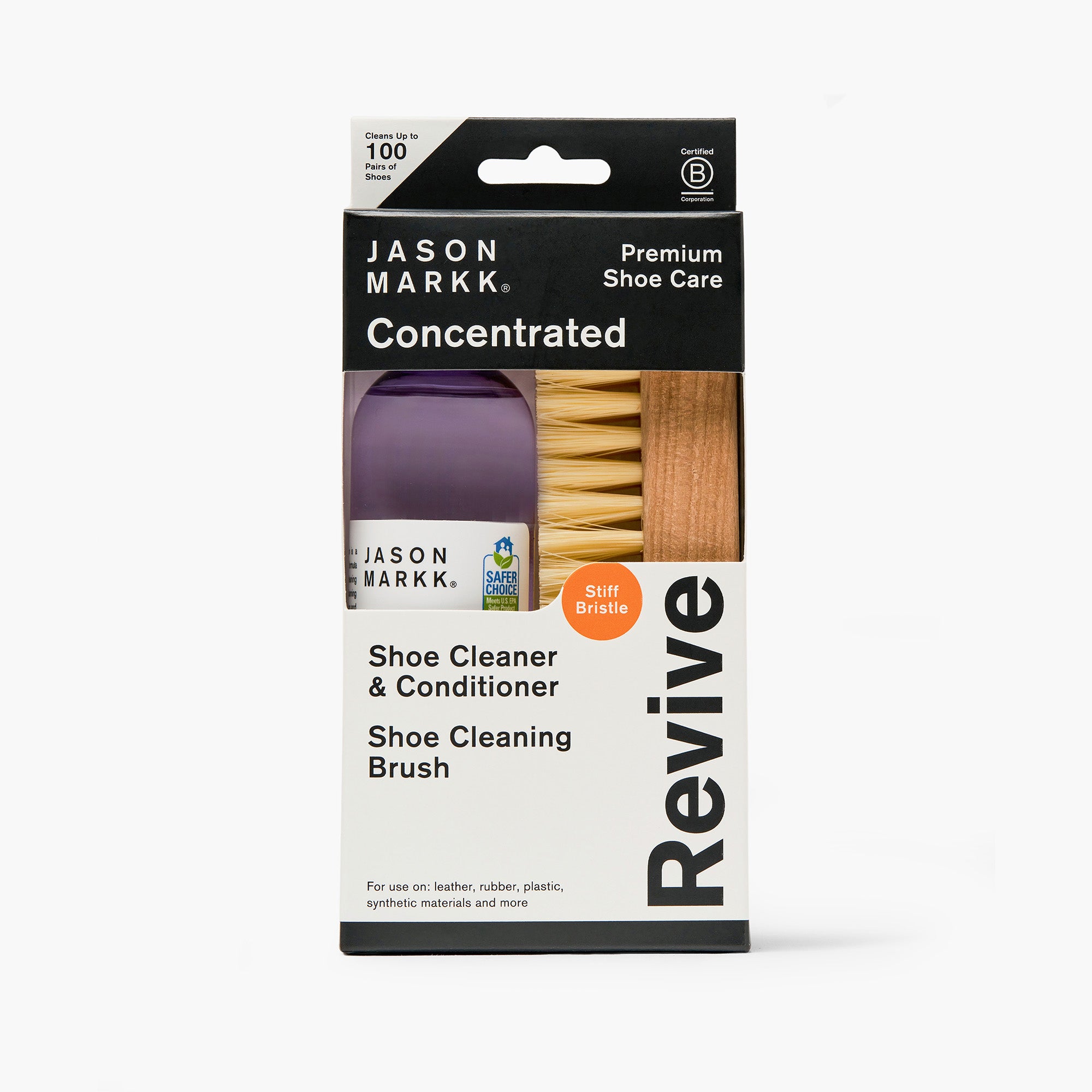Jason Markk Essential Shoe Cleaning Kit with cleaner and brush