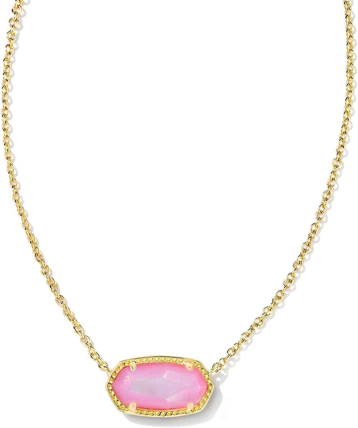 Kendra Scott Elisa pendant necklace in blush mother of pearl and gold, product photo