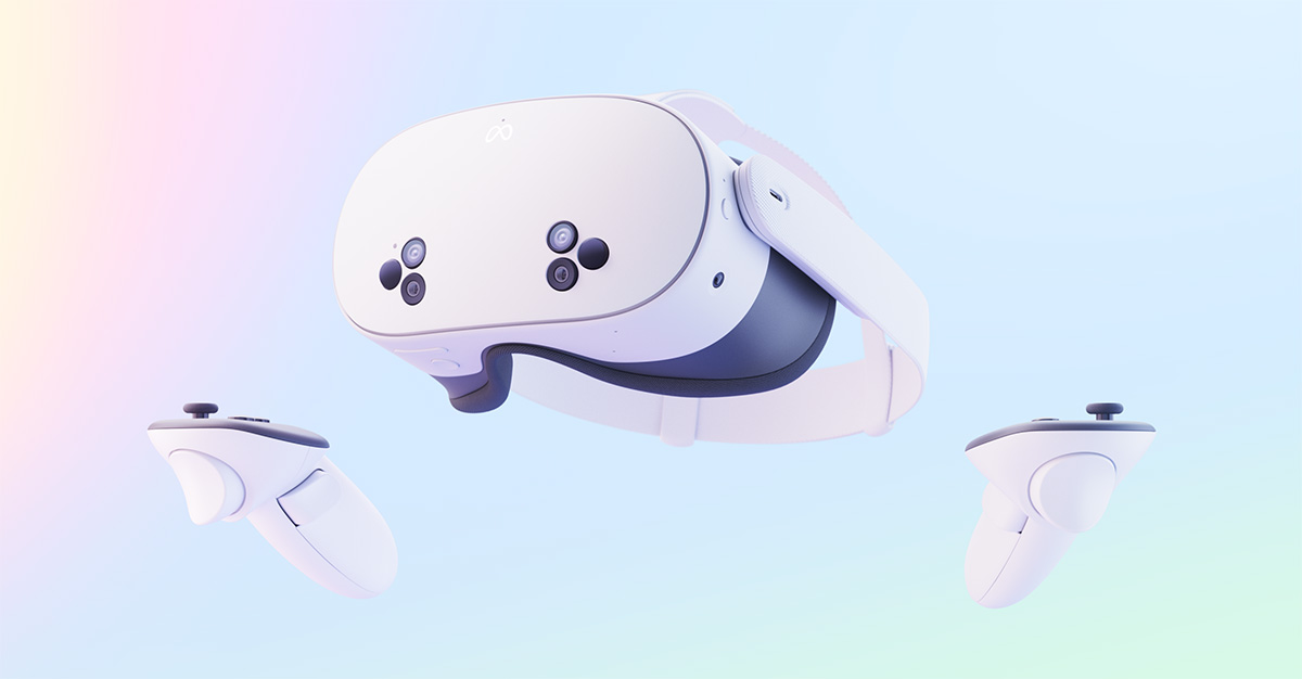 Meta Quest 3S virtual reality headset with controllers
