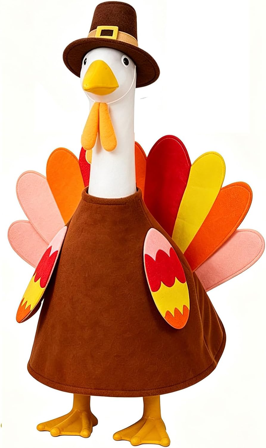 Thanksgiving turkey costume outfit with hat for a porch goose