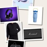 Christmas gift collage of tech, gaming, and lifestyle gifts for teen boys